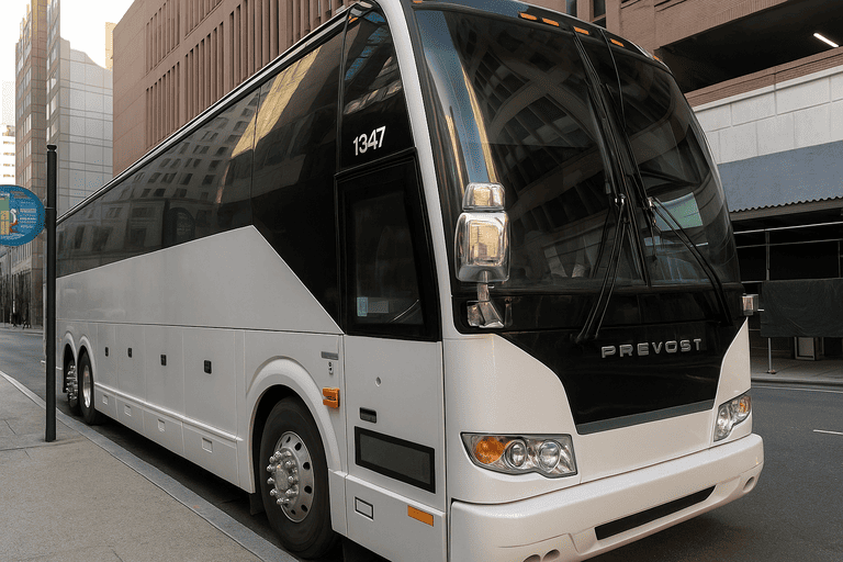 a Santa Barbara Coach Bus Service coach bus