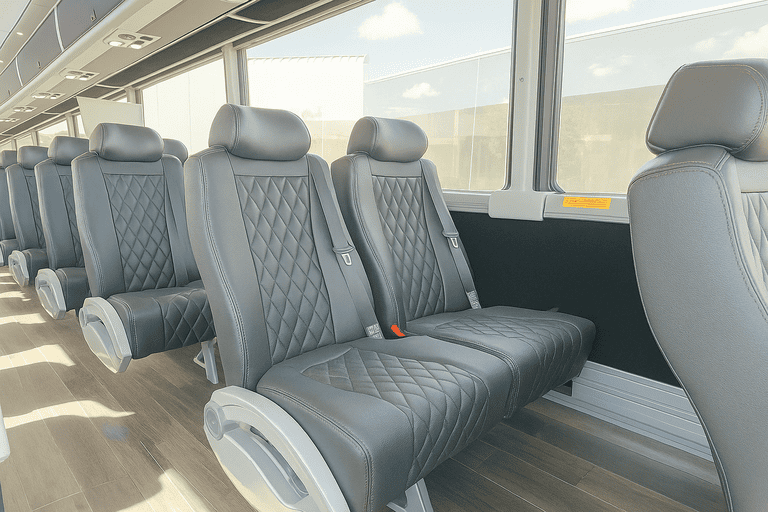 interior of Santa Barbara Coach Bus Service charter bus