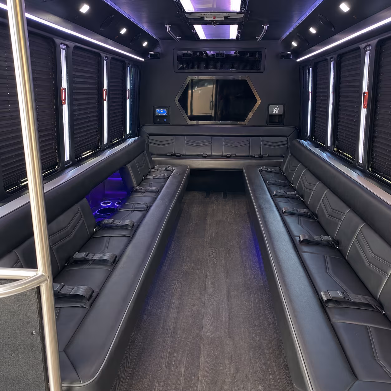 santa barbara 18 passenger party bus interior