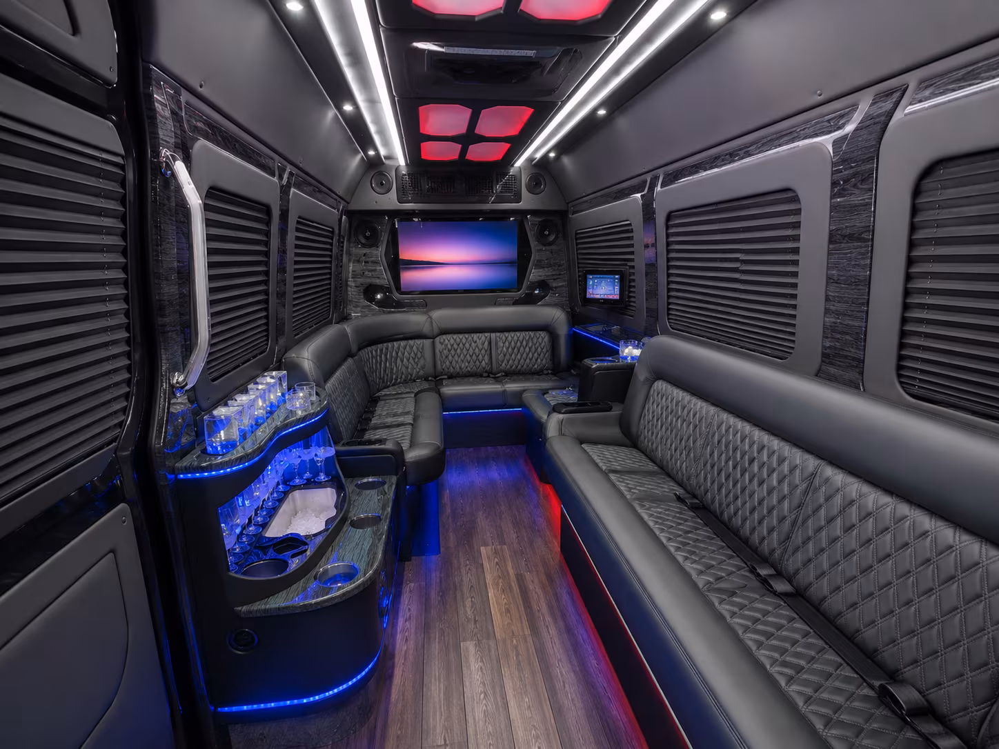 santa barbara 30 passenger party bus inside