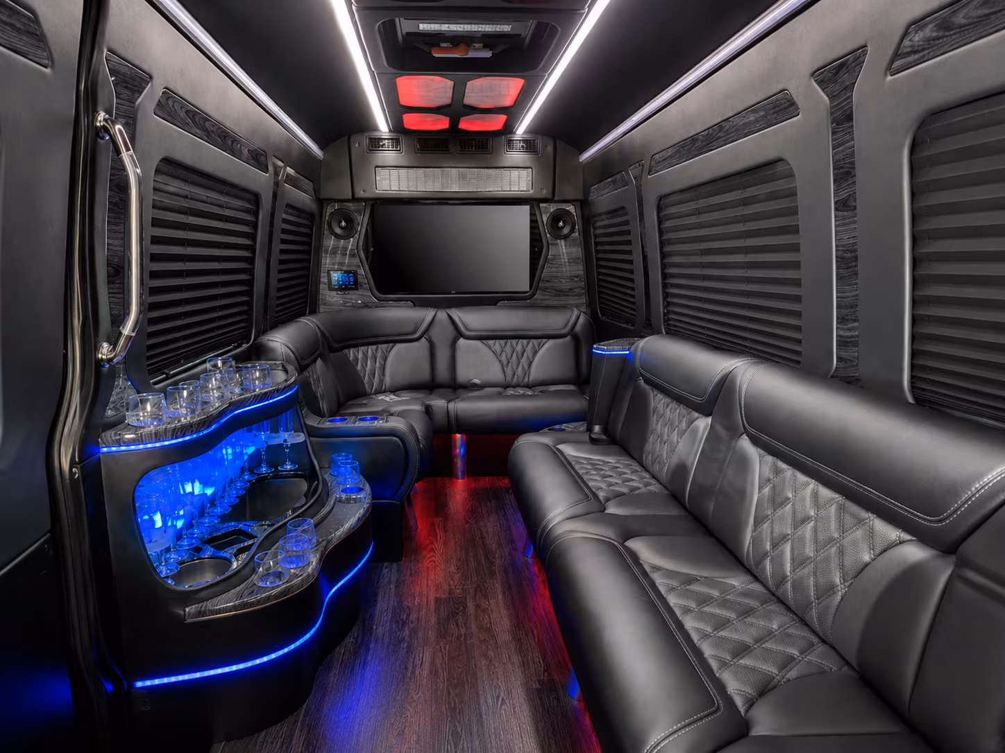 santa barbara 40 passenger party bus inside