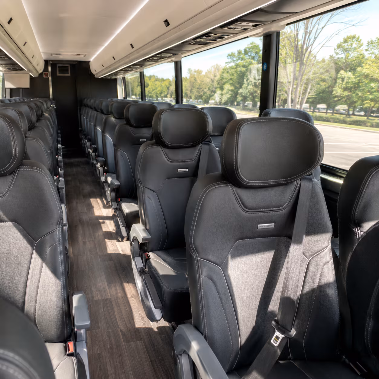 santa barbara 56 passenger charter bus inside