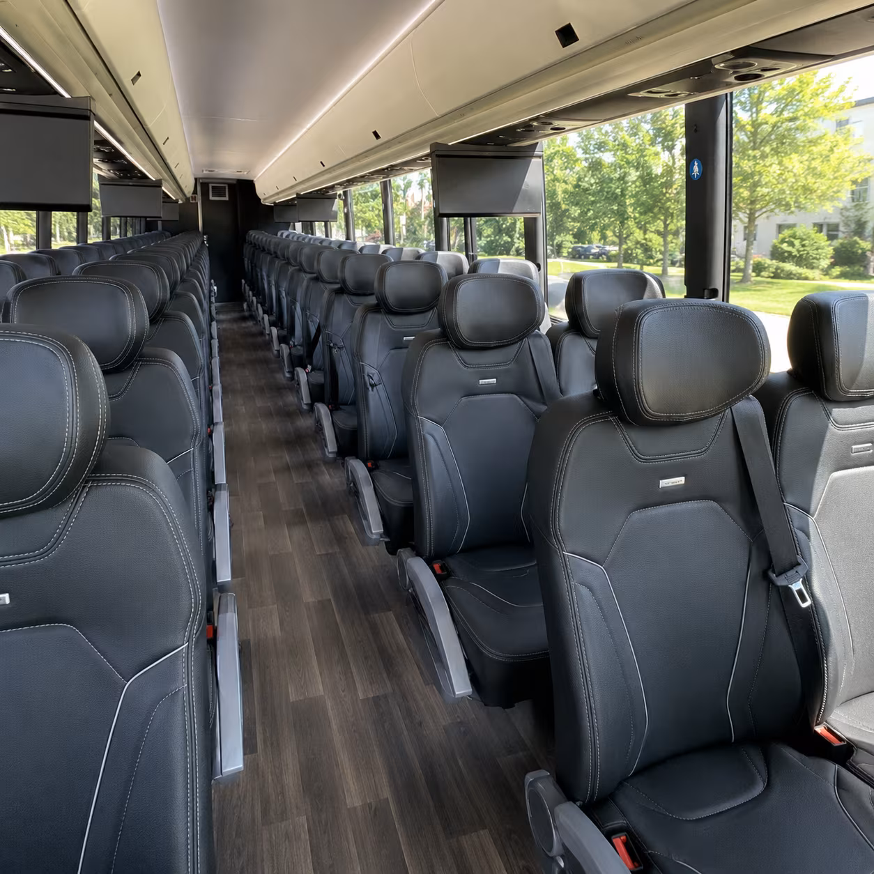 santa barbara 56 passenger charter bus interior